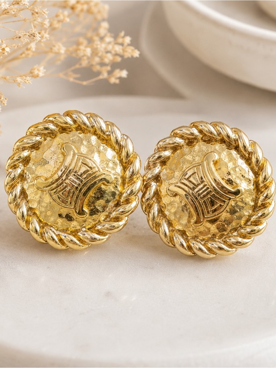 Celine Jewelry - Celine Triomphe Macadam Clip On Earrings